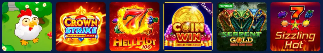 Online slots bij Carlospin met spellen zoals Royal Joker, Energy Coins en 1 Reel Fruits Craze